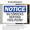 Signmission No Smocks Beyond This Point OSHA Notice Sign, Vinyl Decal, 5in W x 3.5in L, 2PK OS-2PACK-NS-D-35-L-14798 - alternate 4